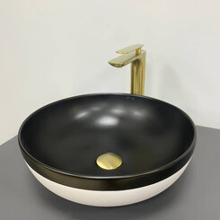 Умивальник VBI Ormela Black Matt/White Matt VBI-016900 (40 см, чорний матовий/білий матовий, чаша), фото 