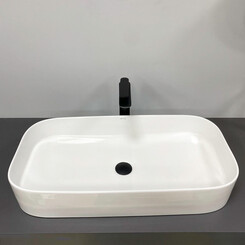 Умивальник VBI Vestone 75 White Glossy VBI-017003 (75x39 см, білий глянсовий), Доступні розміри: 75 x 39, Колір виробника: білий глянець, фото 