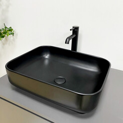 Умивальник VBI Palermo Black Matt VBI-012310 (50x39 см, чорний матовий, чаша), Доступні розміри: 50 x 39, Колір виробника: чорний матовий, фото 