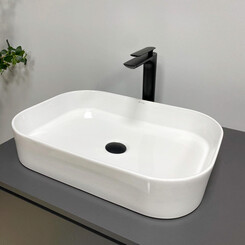 Умивальник VBI Vestone 55 White Glossy VBI-017001 (56x38 см, білий глянсовий), Доступні розміри: 56 x 38, Колір виробника: білий глянець, фото 