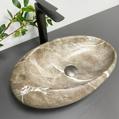 Умивальник VBI Vicenza Brown Stone Matt VBI-014802 (49x31 см, коричневий камінь матовий, чаша), Доступні розміри: 49 x 31, Колір виробника: коричневий камінь матовий, фото 