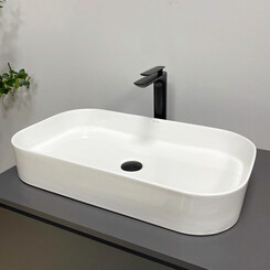 Умивальник VBI Vestone 65 White Glossy VBI-017002 (66x38 см, білий глянсовий), Доступні розміри: 66 x 38, Колір виробника: білий глянець, фото 