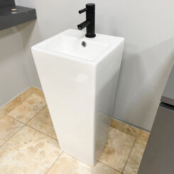 Умивальник VBI Savona White Glossy VBI-019012 (33x33 см, білий глянсовий, підлоговий), фото 