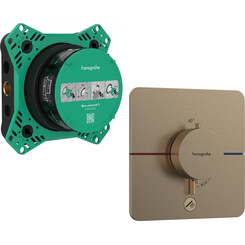 Смеситель скрытого монтажа с термостатом для душа Hansgrohe ShowerSelect Comfort Q Brushed Bronze 15589140+01500180 (брашированная бронза, внутренняя часть в комплекте), Цвет производителя: брашированная бронза, фото 