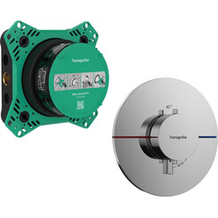 Смеситель скрытого монтажа с термостатом для душа Hansgrohe ShowerSelect Comfort S Chrome 15559000+01500180 (хром, внутренняя часть в комплекте), Цвет производителя: хром, фото 