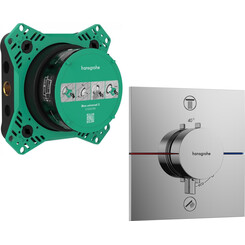 Смеситель скрытого монтажа для ванны с термостатом Hansgrohe ShowerSelect Comfort E Chrome 15572000+01500180 (хром, внутренняя часть в комплекте), Цвет производителя: хром, фото 