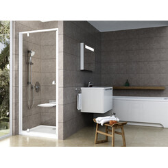 Душевая дверь Ravak Pivot PDOP1-90 (03G70100Z1, 90 см, стекло прозрачное, профиль белый), Доступные размеры: 90, Цвет производителя: прозрачное стекло, отделка белая, ручки хром, фото 