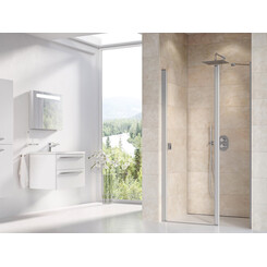 Дверь для душевой кабины Ravak Chrome CSD2-100  (0QVACU00Z1, 100 см, стекло прозрачное, профиль сатин), Доступные размеры: 100, Цвет производителя: прозрачное стекло, отделка сатин, Расположение проема (входа): универсальное (оборачиваемое), фото 