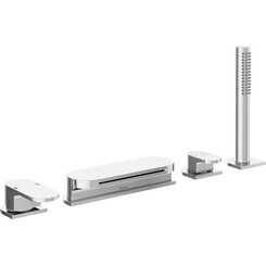 Смеситель на борт ванны Ravak Chrome CR 025.00CR (X070073, каскадный излив, на четыре отверстия), фото 