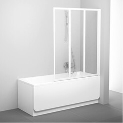 Стеклянная шторка для ванны Ravak Supernova VS3 115 (795S0100Z1, 115x140 см, стекло прозрачное, профиль белый), Доступные размеры: 115 x 140, Цвет производителя: прозрачное стекло, отделка белая, фото 