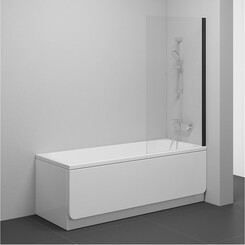 Стеклянная шторка для ванны Ravak Nexty NVS1-80 (7O840300Z1, 80x140 см, стекло прозрачное, профиль черный), Цвет производителя: прозрачное стекло, отделка черная матовая, фото 
