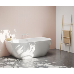 Акриловая ванна Freedom Wall Bathtub 1660x800 white, drain cover: white\/black\/chrome, Колір виробника: білий глянець, сифон multicolor, фото 