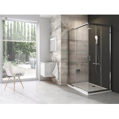 Душевая кабина Ravak Blix BLRV2K-80+BLRV2K-110 (1XV40C00Z1SET80110, 80x110 см, стекло прозрачное, профиль хром), Доступные размеры: 80 x 110, Цвет производителя: прозрачное стекло, отделка хром, фото 