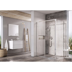 Душевая кабина Ravak Blix Slim BLSDP2-100+BLSPS-80 (X0PMA0C00Z1SET100BLSPS80, 100x80 см, стекло прозрачное, профиль хром), Доступные размеры: 100 x 80, Цвет производителя: прозрачное стекло, отделка хром, фото 