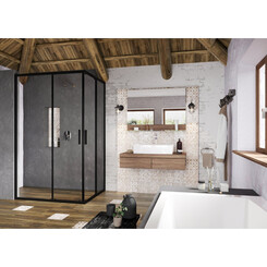 Душова кабіна Ravak Blix Slim BLSRV2K-90+BLSRV2K-120 (X1XM70300Z1SET90120, 90x120 см, скло прозоре, профіль чорний), Доступні розміри: 90 x 120, Колір виробника: прозоре скло, обробка чорна, фото 