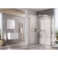 Душевая кабина Ravak Blix Slim BLSRV2K-100+BLSRV2K-120 (X1XMA0C00Z1SET100120, 100x120 см, стекло прозрачное, профиль хром), Доступные размеры: 100 x 120, Цвет производителя: прозрачное стекло, отделка хром, фото 