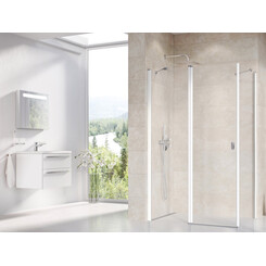 Душевая кабина Ravak Chrome CRV2-100+CPS-100 (1QVA0100Z1SET100CPS100, 100х100 см, стекло прозрачное, профиль белый), Доступные размеры: 100 x 100, Цвет производителя: прозрачное стекло, отделка белая, фото 