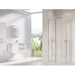 Душевая кабина Ravak Chrome CRV2-100+CRV2-120 (1QVA0C00Z1SET100120, 100х120 см, стекло прозрачное, профиль хром), Доступные размеры: 100 x 120, Цвет производителя: прозрачное стекло, отделка хром, фото 