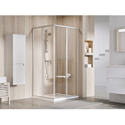 Душевая кабина Ravak Supernova SRV2-80+SRV2-100 (14V40UO2Z1SET80100, 100x80 см, стекло прозрачное, профиль сатин), Доступные размеры: 100 x 80, Цвет производителя: прозрачное стекло, отделка сатин, фото 