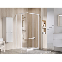 Душевая кабина Ravak Supernova SRV2-90+SRV2-100 (14V701O2Z1SET90100, 100x90 см, стекло прозрачное, профиль белый), Доступные размеры: 100 x 90, Цвет производителя: прозрачное стекло, отделка белая, фото 