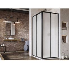 Двері для душової кабіни Ravak Supernova SRV2-90 (14V703O211, 90 см, скло матове рифлене, профіль чорний), Доступні розміри: 90, Колір виробника: матове рифлене скло, обробка чорна матова, фото 