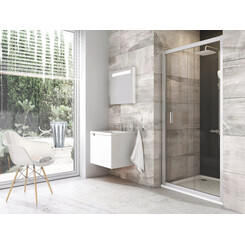 Душевые двери Ravak Blix BLDP2-110 R-L (0PVD0C00Z1, 110 см, стекло прозрачное, профиль хром), Доступные размеры: 110, Цвет производителя: прозрачное стекло, отделка хром, фото 