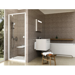 Душевые двери Ravak Pivot PDOP1-90 (03G70101Z1, 90 см, стекло прозрачное, профиль белый), Доступные размеры: 90, Цвет производителя: прозрачное стекло, отделка белая, фото 