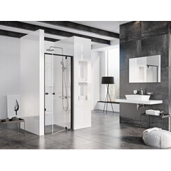 Душевые двери Ravak Pivot PDOP1-90 (03G70300Z1, 90 см, стекло прозрачное, профиль черный), Доступные размеры: 90, Цвет производителя: прозрачное стекло, отделка черная, фото 