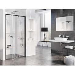 Душевые двери Ravak Pivot PDOP2-110 (03GD0300Z1, 110 см, стекло прозрачное, профиль черный), Доступные размеры: 110, Цвет производителя: прозрачное стекло, отделка черная, фото 