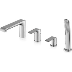 Смеситель на борт ванны Ravak Flat FL 026.00 (X070120, на четыре отверстия), Цвет производителя: хром, фото 