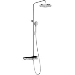 Душевая система с термостатом Ravak Termo TE 094.02 (X070162, хром/черная, с полочкой), Цвет производителя: хром, черный, фото 