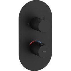 Внешняя часть смесителя скрытого монтажа с термостатом для ванны Ravak Espirit ES 063.20BLM.O2.RB07C (X070286, черная матовая), Цвет производителя: черный матовый, фото 