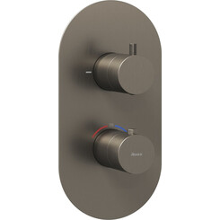 Внешняя часть смесителя скрытого монтажа с термостатом для ванны Ravak Espirit ES 063.20GB.O2.RB07C (X070323, графит брашированный), Цвет производителя: графит брашированный, фото 