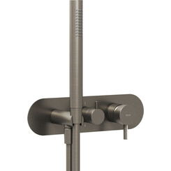 Внешняя часть смесителя скрытого монтажа для ванны Ravak Espirit ES 065.20GB.O2.RB07D+S. (X070324, графит брашированный, с лейкой и шлангом), Цвет производителя: графит брашированный, фото 