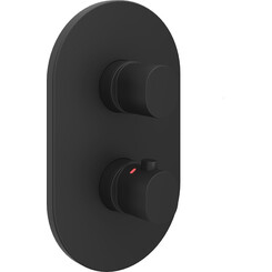 Внешняя часть смесителя скрытого монтажа с термостатом для ванны Ravak Chrome II CR II 067.20BL.O3.RB071 (X070469, черная), Цвет производителя: черный, фото 