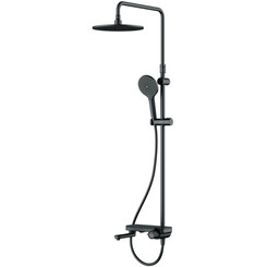 Душевая система Am.Pm Like F0780722 (черная матовая, с изливом и полочкой), Цвет производителя: черный матовый, фото 