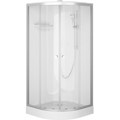 Душовий бокс Am.Pm X-Joy W94C-401-090MT (90x90 см, прозоре скло, профіль сатин, з піддоном), Доступні розміри: 90 x 90, Колір виробника: сатин (хром матовий), фото 