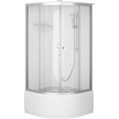 Душевой бокс Am.Pm X-Joy Round Deep W94C-401A-090MT (90x90 см, стекло прозрачное, профиль сатин, с поддоном), фото 