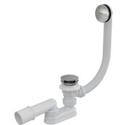 Сифон для ванны Ravak 570 C-C R/R chrome (X01377, с переливом, нажимной), Цвет производителя: хром, фото 