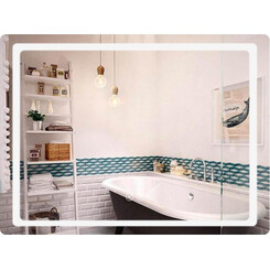 Зеркало для ванной комнаты Qtap Mideya MI2 QT2078F908W (80x60 см, с LED подсветкой, антизапотеванием и диммером), Доступные размеры: 80 x 60, фото 