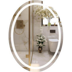 Зеркало для ванной комнаты Qtap Mideya MI7 QT2078F801W (60x80 см, с подсветкой, антизапотеванием и диммером), Доступные размеры: 60 x 80, фото 