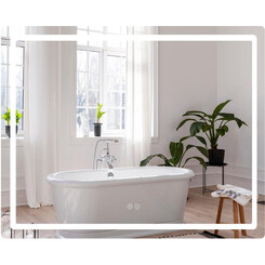 Зеркало для ванной комнаты Qtap Mideya MI2 QT2078F910W (100x80 см, с LED подсветкой, антизапотеванием и диммером), Доступные размеры: 100 x 80, фото 