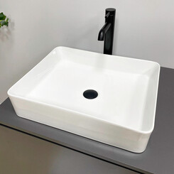 Умивальник VBI Triest M White VBI-012713 (50x40 см), Доступні розміри: 50 x 40, Колір виробника: білий глянець, фото 