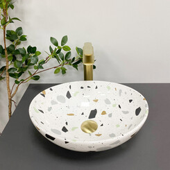 Раковина VBI Parma Terazzo Glossy VBI-011011 (42x34 см, тераззо, чаша), Доступні розміри: 42 x 34, Колір виробника: тераззо глянсовий, фото 