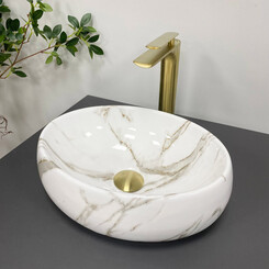 Раковина VBI Veneto S Aiax Glossy VBI-012808 (38x29 см, мармур глянсовий, чаша), Доступні розміри: 38 x 29, Колір виробника: мармур глянсовий, фото 