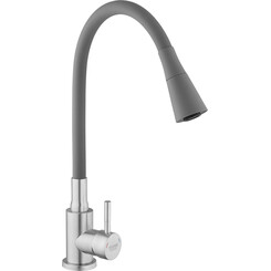 Смеситель для кухни Kroner KRP Edelstahl Klassisch-ESG031GRA (нержавейка/серый, c гибким изливом), Цвет производителя: нержавейка, серый, фото 