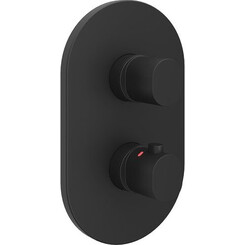 Внешняя часть смесителя скрытого монтажа с термостатом для ванны Ravak Chrome II CR II 063.20BL.O2.RB071 (X070467, черный), Цвет производителя: черный, фото 