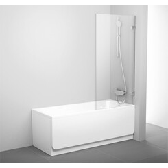 Стеклянная шторка для ванны Ravak Brilliant BVS1-80 + B SET BVS1 80 (7U840A00Z1SET, 80x150 см, стекло прозрачное, петли хром), фото 