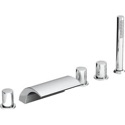 Смеситель на борт ванны Ravak WF 025.00 (X070060, каскадный излив, на пять отверстий), фото 