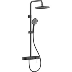 Душевая система Volle Sistema V De La Noche 1593.090104 (черный матовый, с полкой и изливом), Цвет производителя: черный матовый, фото 